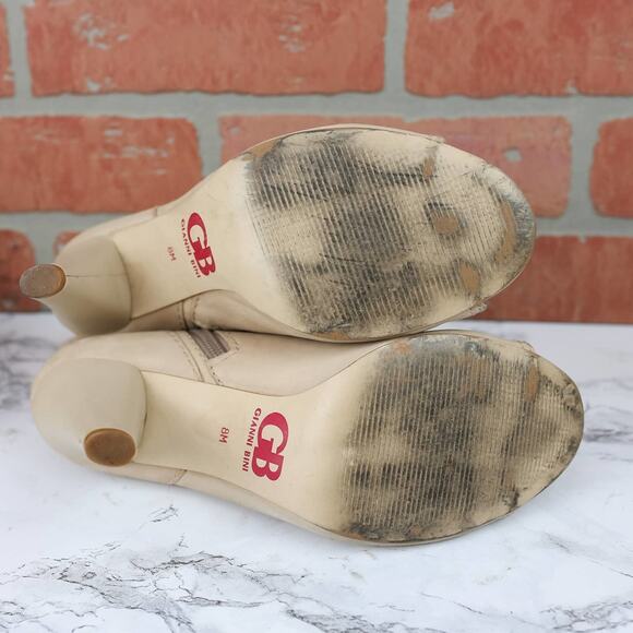 Gianni Bini Tan Nubuck Leather Lace Up Peep Toe Ankle Booties Size 8 Women's - Picture 7 of 7